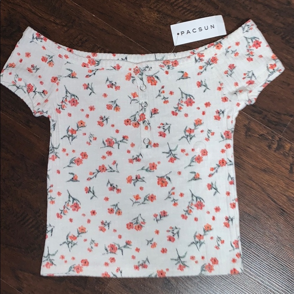 PACSUN ribbed off-shoulder top